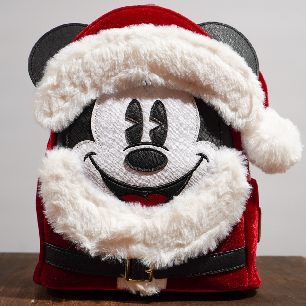 Loungefly Disney Parks SANTA MICKEY MOUSE Mini Backpack